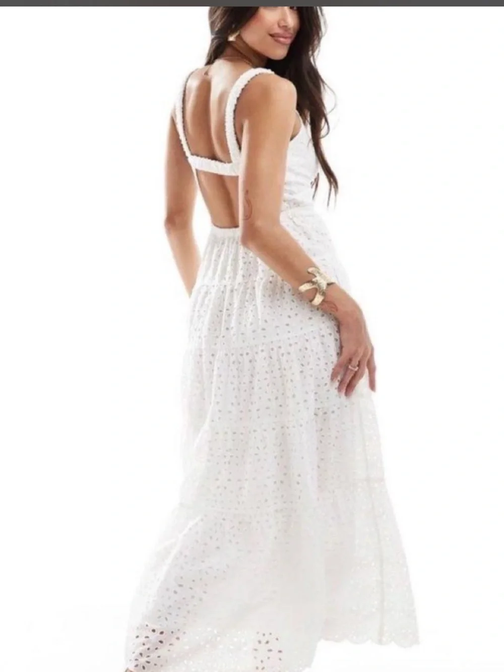Abercrombie White Eyelet Maxi Dress